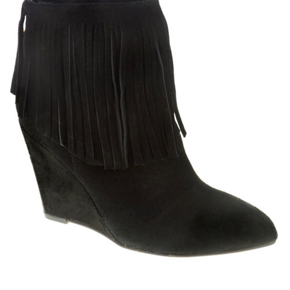 FRINGE SUEDE POINTY TOE BOOTIE - Picture 2 of 10